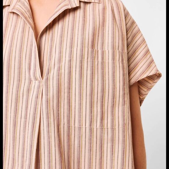 French Connection Oversized Stripe Popover Sleeveless Shirt, NWT - Picture 6 of 11